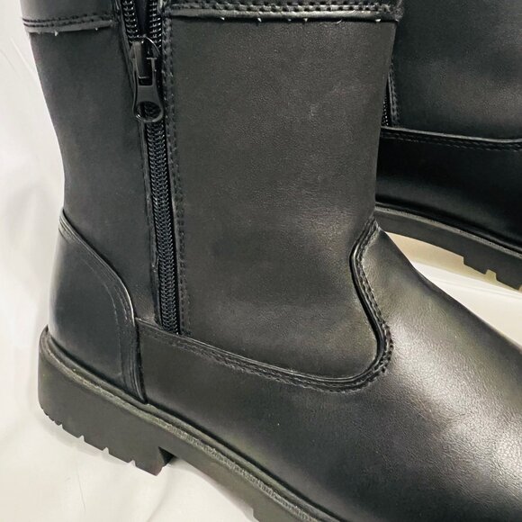 Thermal King-Haband's Men's Size 8D Faux Fur Insulated Boots-Black-Zip Each Side - Picture 6 of 16